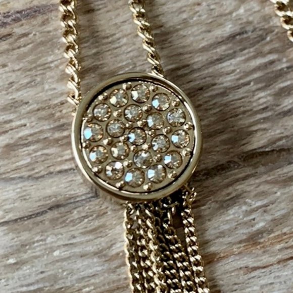 Dyrberg/Kern Adara Swarovski crystal and delicate chain lariat necklace - Picture 4 of 4